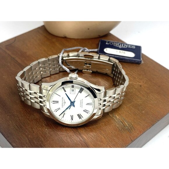 Longines Women's Watch L23214116 Record Swiss Automatic White Dial 30mm Steel - Picture 7 of 14